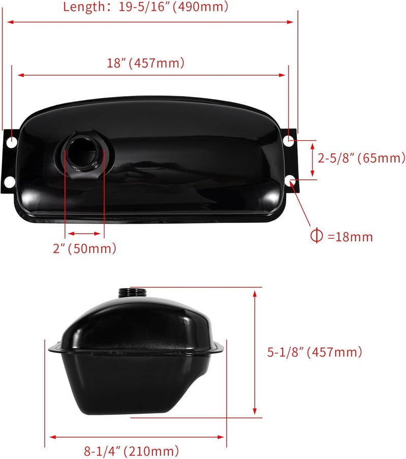 MTATCN Fuel Tank Replacement for Kandi Roketa 150cc Go Kart - Image 2