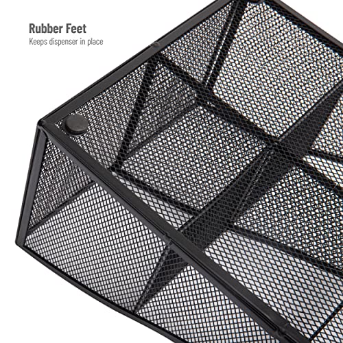 Mind Reader Countertop Organizer, Office Breakroom Supply Caddy, Desktop Organizer, Metal Mesh, Black - Image 4