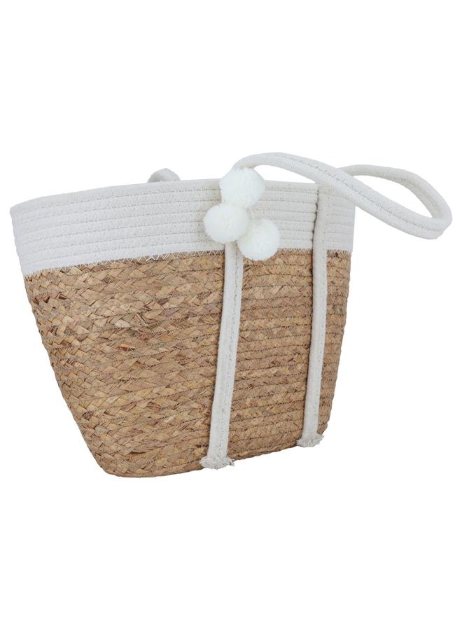 Alsaif Wicker Thermos Bag 50 X 32 Cm White Beige - Image 2