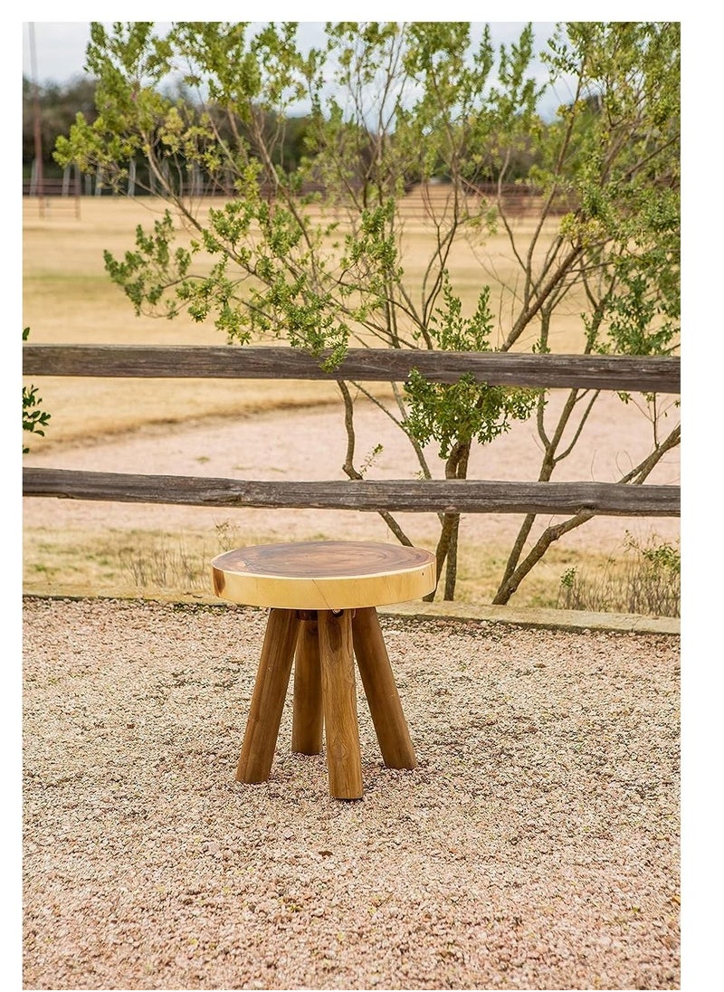All-Weather Outdoor Round Side Coffee Table Elevate Your Home, Garden, Lawn, or Office with Exquisite Wooden Elegance.