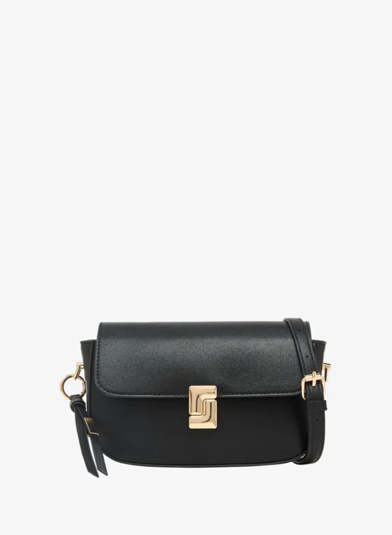 Sasha Sasha Textured Crossbody Bag with Button Closure