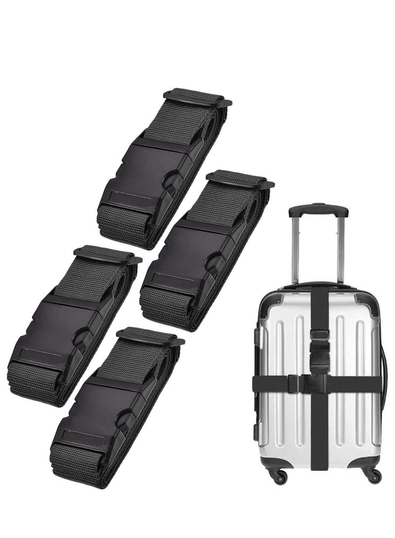 HomarKet 4 Pack Adjustable Luggage Straps,TSA Approved Travel Belt Wide Luggage Secure Belt for Suitcase Luggage Accessories to Secure Bag Cargo Safe Quick-Release - Image 1