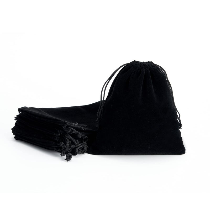 Tendwarm 20 Pcs 3x39 Inches Mini Size Black Velvet Bags With Drawstring Candy Jewelry Pouch Bags Christmas Wedding Favors - Image 3