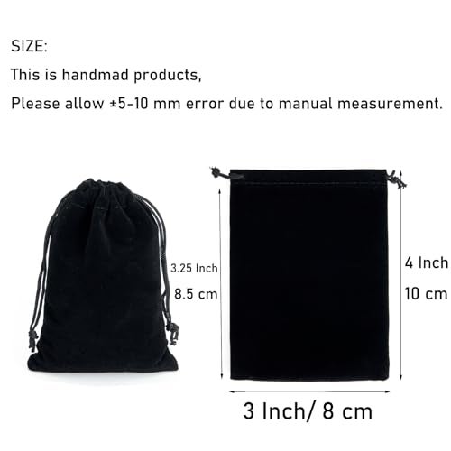Tendwarm 20 Pcs 3x39 Inches Mini Size Black Velvet Bags With Drawstring Candy Jewelry Pouch Bags Christmas Wedding Favors - Image 5