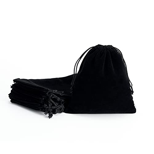Tendwarm 20 Pcs 3x39 Inches Mini Size Black Velvet Bags With Drawstring Candy Jewelry Pouch Bags Christmas Wedding Favors - Image 2