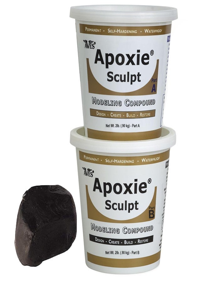 Aves Apoxie Sculpt - 2 Part Modeling Compound (A & B) - 4 lbs, Apoxie Sculpt for Sculpting, Modeling, Filling, Repairing, Easy to Use Self Hardening Modeling Compound - Black - Image 1