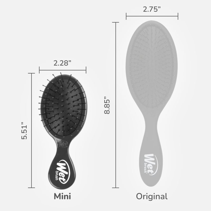 Wet Brush Detangling Brush, Mini Detangler Brush (Black) - Wet & Dry Tangle-Free Hair Brush for Women & Men - No Tangle Soft & Flexible Bristles for Straight, Curly, & Thick Hair - Image 4