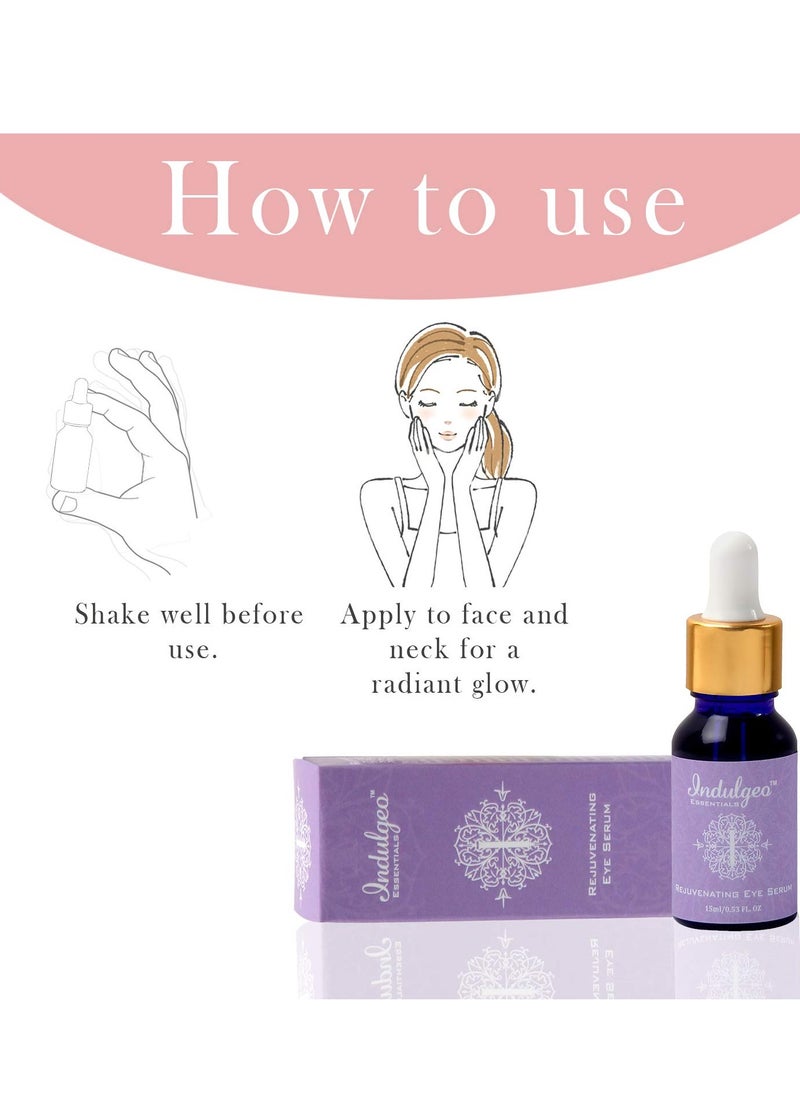Indulgeo ESSENTIALS Indulgeo Essentials Rejuvenating Under Eye Serum Ideal for Dark Circles 15ml  - Image 4