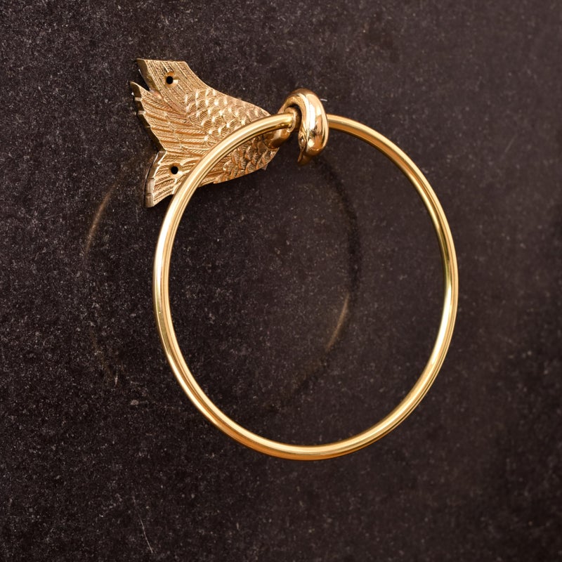 Indian-Shelf IndianShelf Premium Gold Swan Towel Ring Unique Decorative Brass Towel Hanger for Bathroom - Image 2
