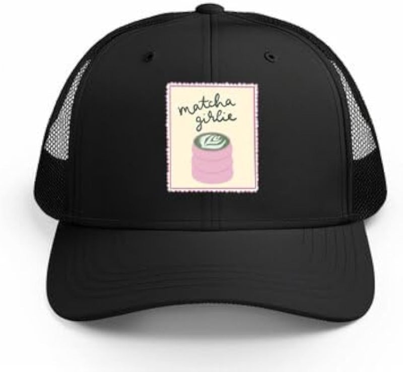 Matcha Girlie Plain unisex baseball cap Black