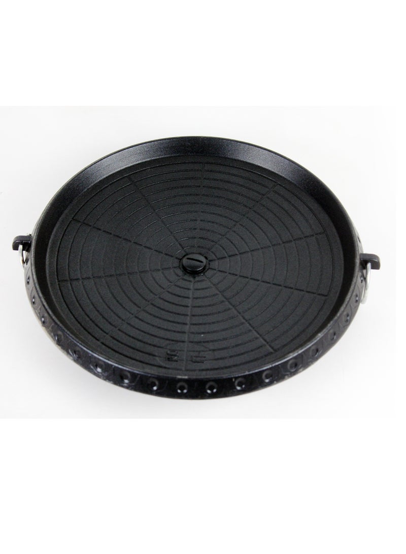 Korean Grill Pan - 32cm Non-Stick Bakeware for Smokeless Barbecue | Indoor/Outdoor Stovetop Plate | Ideal for Beach Party, Camping, BBQ Tools  - Image 3