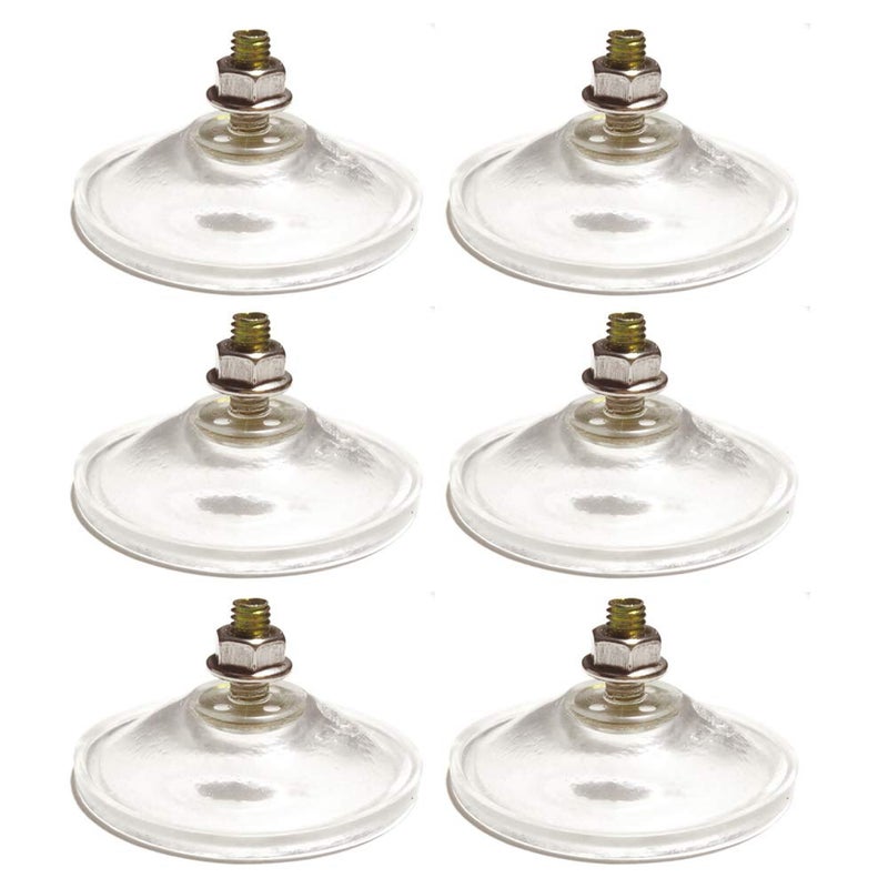 DANXQ خطاف شفط واضح من PVC مقاس M6 مع صمولة قفل لتحسين الشفط، قطر 5.5 سم (2.16")، 6 قطع، موصى به - Image 1