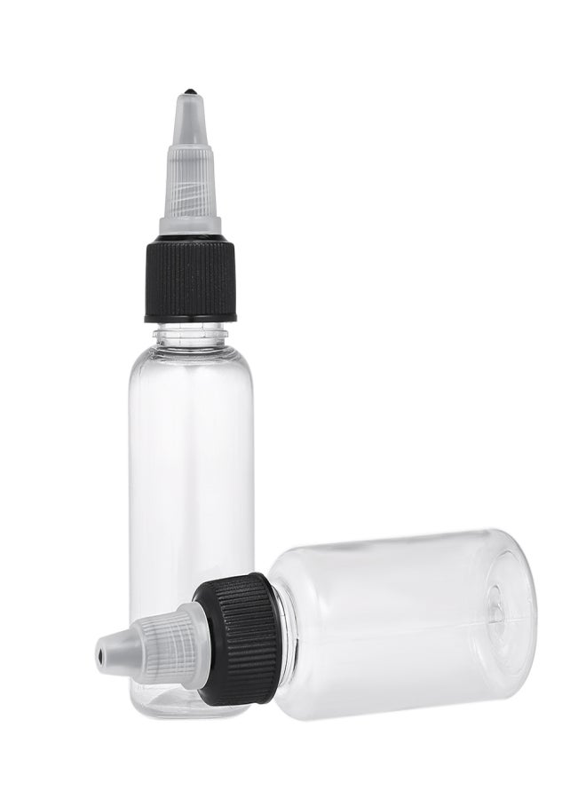 10pcs 30ml 1oz Clear Plastic Empty Tattoo Ink Pigment Bottles with Black Twist Cap Tattoo Ink Pigment Clear Bottle Supplies - Image 2