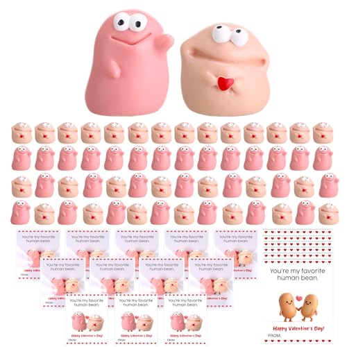 AceOrbit 24 Sets Valentines Day Resin Bean Gifts for Coworker Funny Mini Resin Beans with Valentines Day Cards Exchange Gifts Pun Emotional Support Youre My Favorite Party Favors for Employee Adults - Image 1