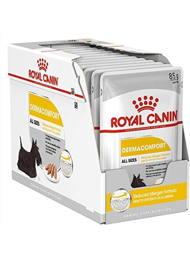 ROYAL CANIN رويال كانين CCN ديرماكومفورت أكياس طعام رطب علبة من 12x85غ غذاء الكلاب للعناية بالكلاب - Image 1