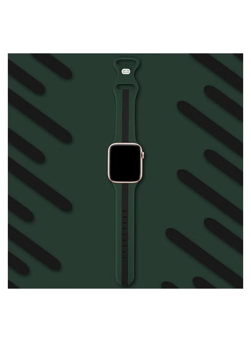 Zaboon Sport Silicone Watch Band Strap for Apple Watch Ultra 49mm/45mm/44mm/42mm Triple Colours Compatible with iWatch Series 8/Ultra/7/SE/6/5/4/3/2/1 - Image 3