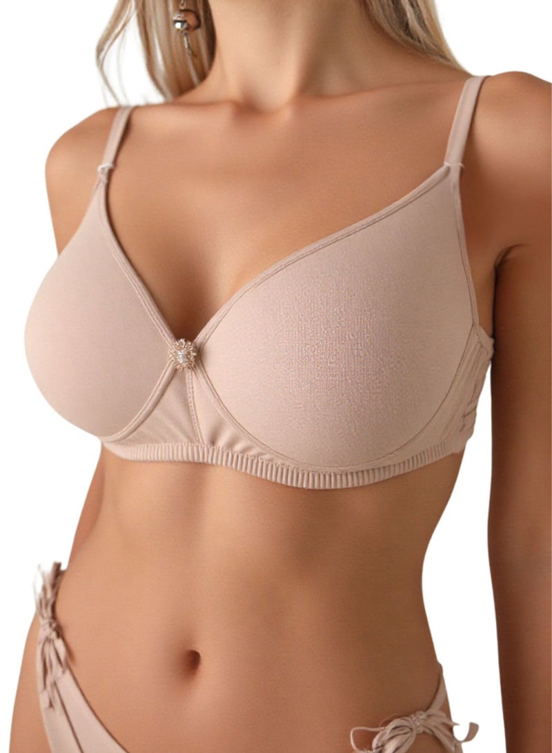 Bodycare Embroidered textile with hoisery lining -cut&sew soft padded Bra- Pack of 1