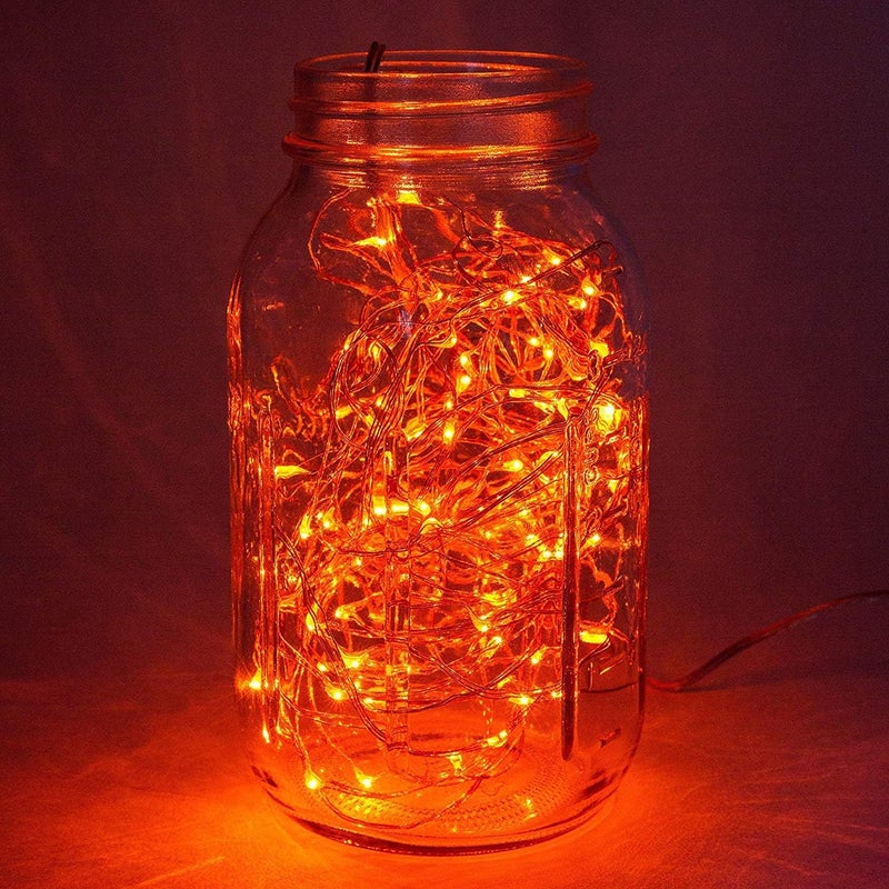 ANJAYLIA 2 Pack Orange String Lights for Halloween 30 LED Battery Operated Fairy Lights Twinkle Firefly Lights for Garden,Thanksgiving Day,Christmas Decoration - Image 4