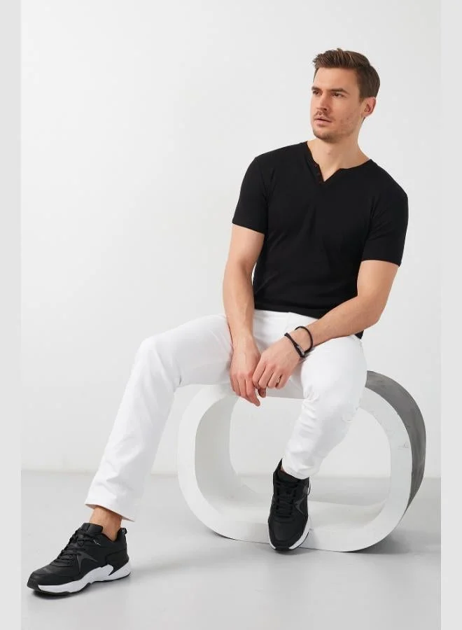 Buratti  Buratti Cotton Button Detailed Slim Fit V-Neck 3-Pack T-Shirt Men's T-SHIRT 5902122S3 for Men | Best Price UAE