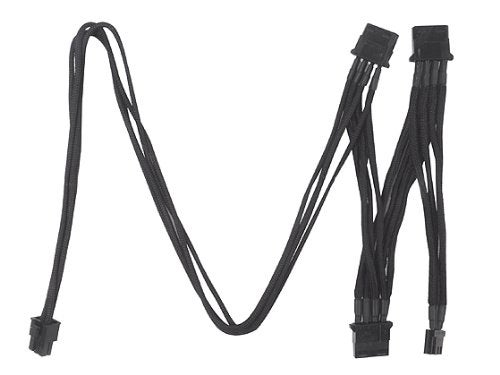 SilverStone Black Sleeved PSU Cable for Three 4-Pin Molex & One 4-Pin Floppy adapter PP06B-3PER10F - Image 2