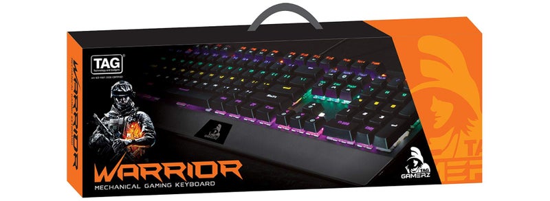 TAG GAMERZ Anti-Ghosting USB-A Mechanical Warrior Gaming Keyboard with (Blue ) OUTEMU Switch with 6 Zone Color Backlight, 18 Lighting Effects - Image 5