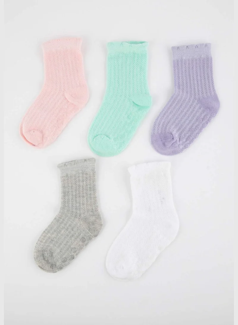 ديفاكتو 5 Pack BabyGirl High Cut Socks