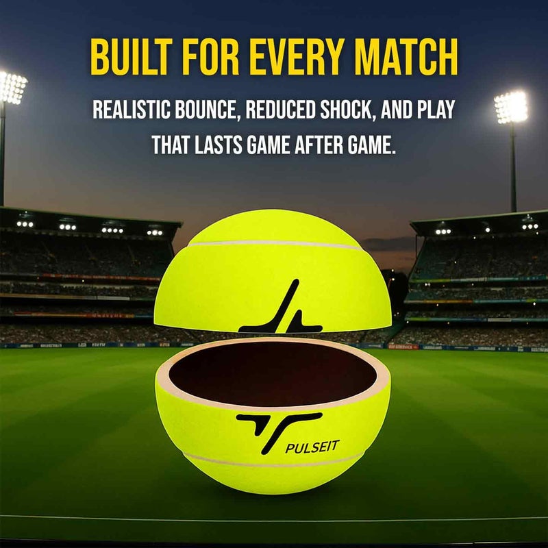 PulseITSpinX Soft Tennis Cricket Ball -Set of 3 | Tennis Ball for Cricket Practice, Durable, High Bounce, Multi-Surface Compatibility | Ideal for Outdoor Tournament, Lawn Tennis & Gully Cricket Match - Image 5