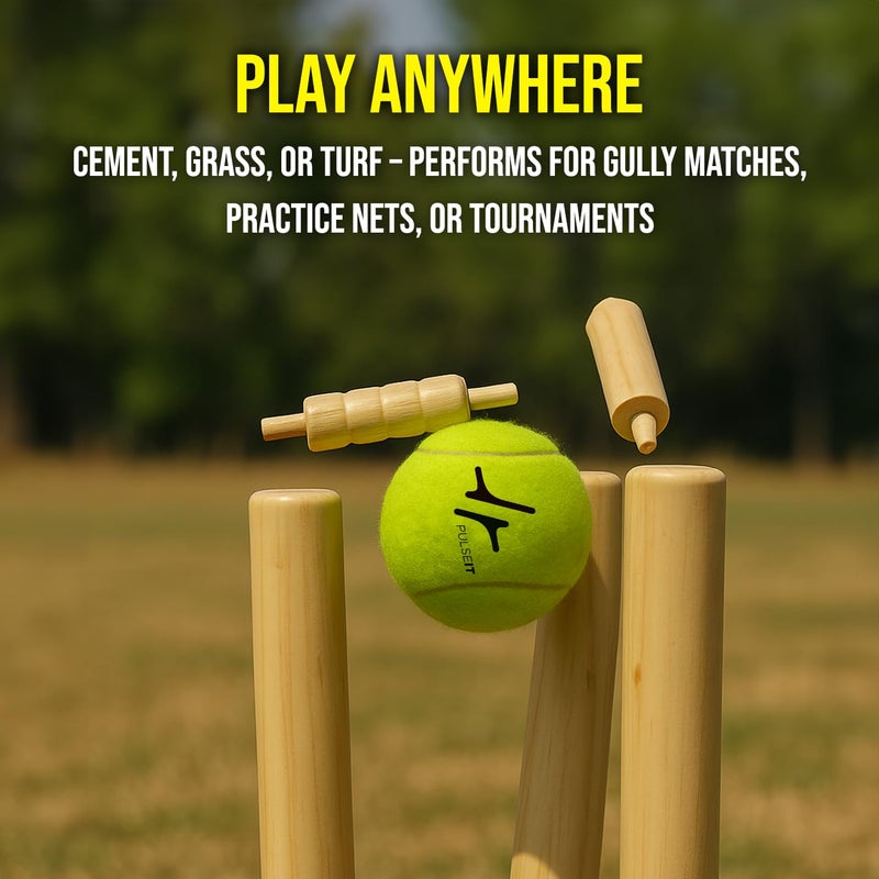 PulseITSpinX Soft Tennis Cricket Ball -Set of 3 | Tennis Ball for Cricket Practice, Durable, High Bounce, Multi-Surface Compatibility | Ideal for Outdoor Tournament, Lawn Tennis & Gully Cricket Match - Image 4