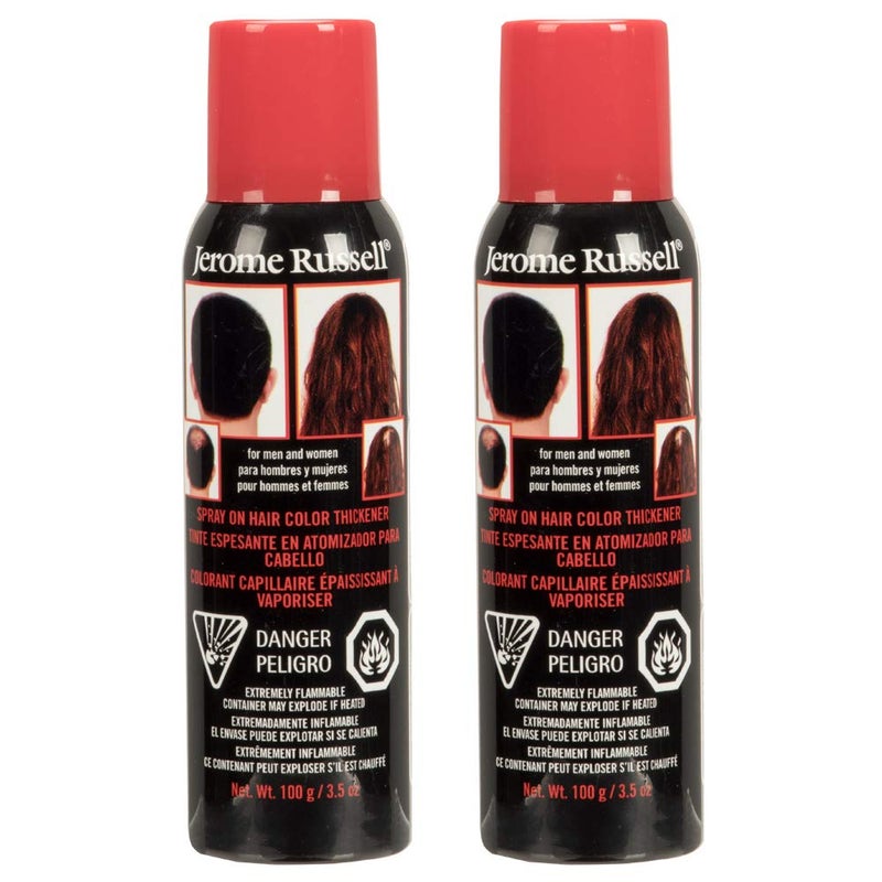 Jerome Russell Sprayon Color Dark Brown Hair Thickener for Fine Thinning Hair Conceals Bald Spots Hides Root Regrowth Cover Hair Extension Tracks Works for Men Women 35 oz 2 Pack