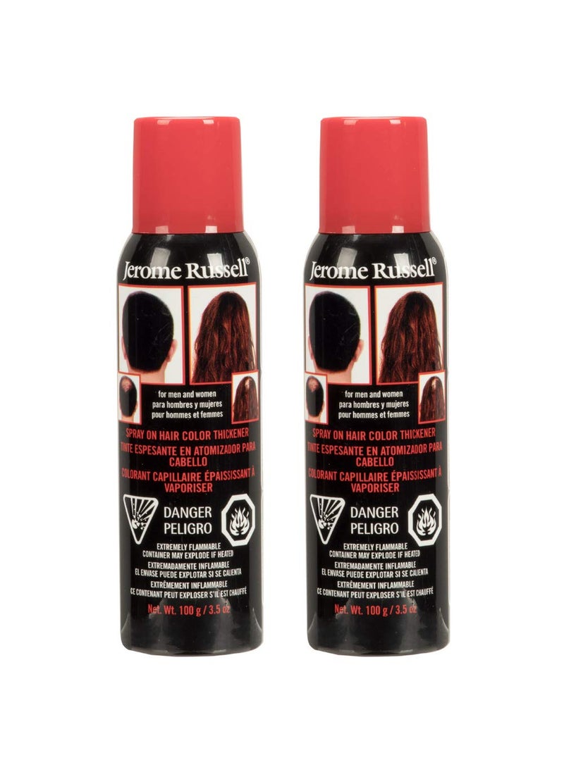 Jerome Russell Jerome Russell Sprayon Color Dark Brown Hair Thickener for Fine  Thinning Hair Conceals Bald Spots Hides Root Regrowth  Cover Hair Extension Tracks Works for Men  Women 35 oz  2 Pack 