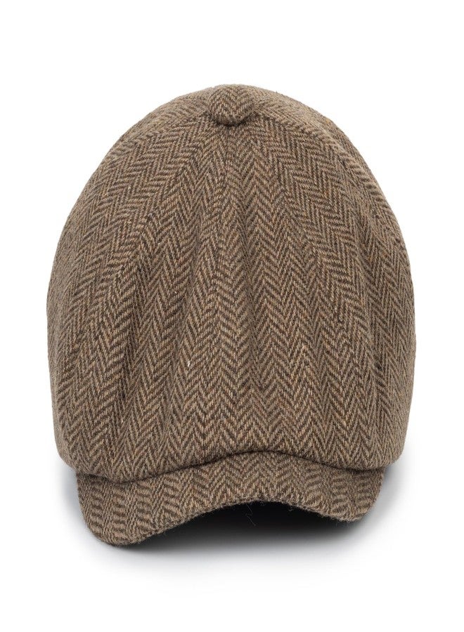 XuoAz Kids Boys Wool Newsboy Cap - Vintage Tweed Flat Beret Cabbie Hat for Toddler Boys Girls Pageboy(for 4 to 9 Years) - Image 2