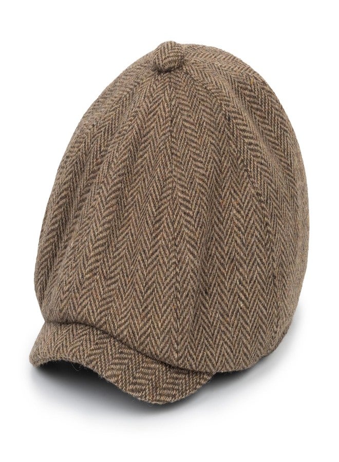 XuoAz Kids Boys Wool Newsboy Cap - Vintage Tweed Flat Beret Cabbie Hat for Toddler Boys Girls Pageboy(for 4 to 9 Years) - Image 3