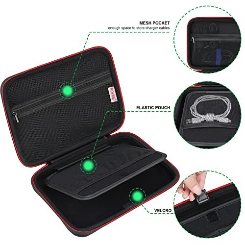 BOVKE Hard Carrying GPS Case for 10-inch Garmin Dezl OTR1000 / OTR1010 / RV 1090 GPS Navigator System, Mesh Pocket for Car Charger, USB Cables, Black - Image 4