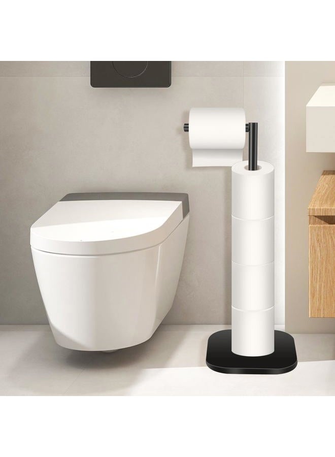 OGGZAQA Matte Black Stainless Steel Toilet Paper Holder Stand, Free Standing Bathroom Tissue Holder, Toilet Roll Holder,- Tp Holder Stand - Image 2