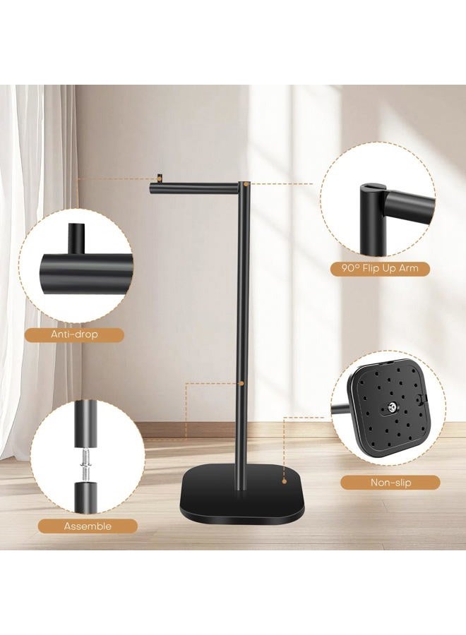 OGGZAQA Matte Black Stainless Steel Toilet Paper Holder Stand, Free Standing Bathroom Tissue Holder, Toilet Roll Holder,- Tp Holder Stand - Image 5