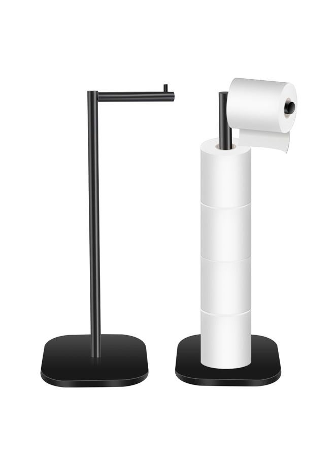OGGZAQA Matte Black Stainless Steel Toilet Paper Holder Stand, Free Standing Bathroom Tissue Holder, Toilet Roll Holder,- Tp Holder Stand - Image 1