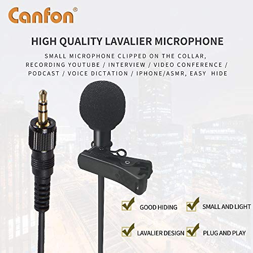 Canfon Omnidirectional Lavalier Microphone for Sony UWP V1/D11/D21 Wireless Microphone System - Image 2