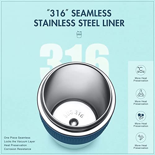 MustHome Satinless Steel Coffee Mug with lid Travel Mug Blue 300ml Pack of 1 Travel Mug with 2in1 Lid, ECO-Friendly & Leak-Proof Travel Cup Reusable Sipper Hot Cold | Gifts for Employees - Image 5