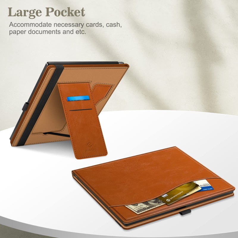 Fintie Stand Case for Remarkable 2 Digital Paper Tablet 10.3 inch (2020 Released) - Premium PU Leather Stand Cover with Card Slot & Pen Holder, Brown - Image 3