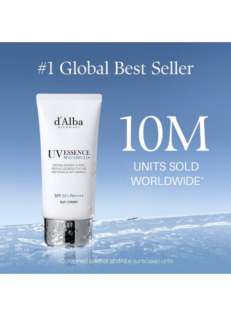 دي'ألبا حماية للبشرة الجافة والحساسة – واقي الشمس d’Alba Waterfull Essence SPF50+ PA++++ لترطيب عميق ودفاع قوي ضد أشعة الشمس - Image 2