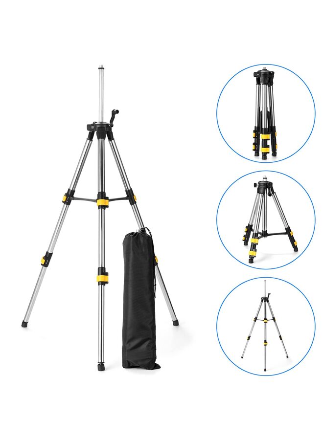 Three Height Adjustment Stainless Steel Extension Bar Tripod Stand For Laser Level with Bubble-level,Collapsible Legs,Elevated Tripod - Image 5