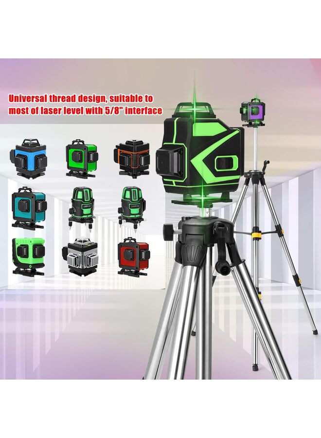 Three Height Adjustment Stainless Steel Extension Bar Tripod Stand For Laser Level with Bubble-level,Collapsible Legs,Elevated Tripod - Image 4