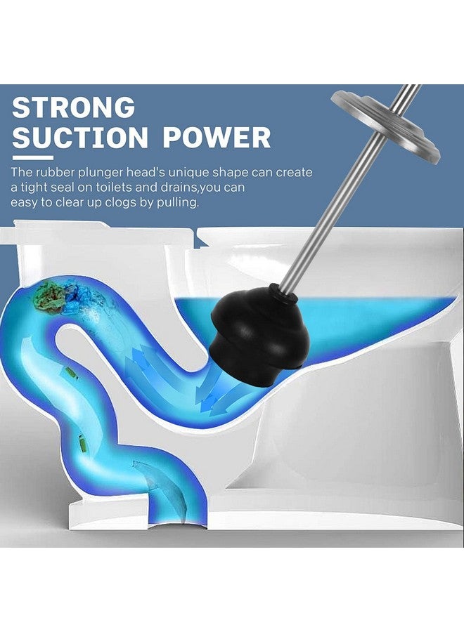 DOWRY Anti-Hand Off Toilet Plunger with Holder for Bathroom,Powerful Efficient Force Suction Cup,Heavy Duty, Deep Cleaning, Nickel Brushed - Image 3