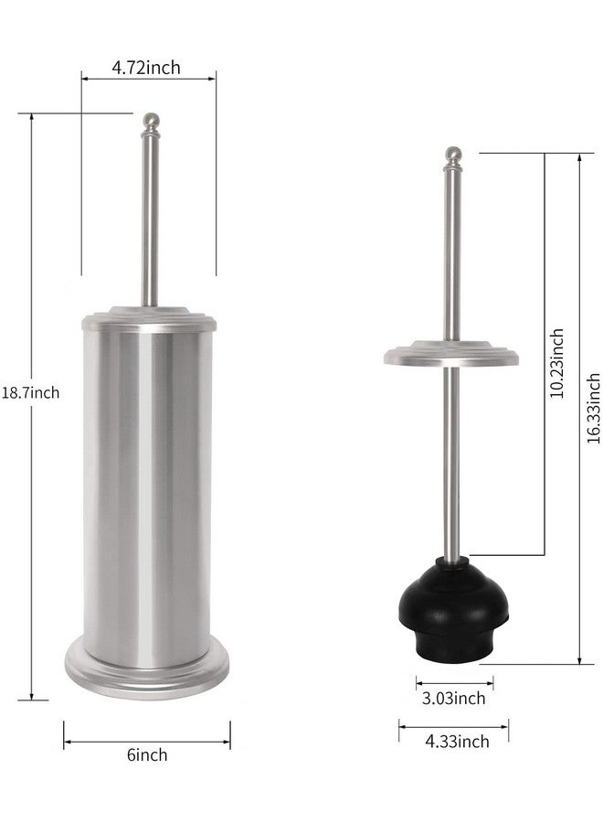 DOWRY Anti-Hand Off Toilet Plunger with Holder for Bathroom,Powerful Efficient Force Suction Cup,Heavy Duty, Deep Cleaning, Nickel Brushed - Image 5