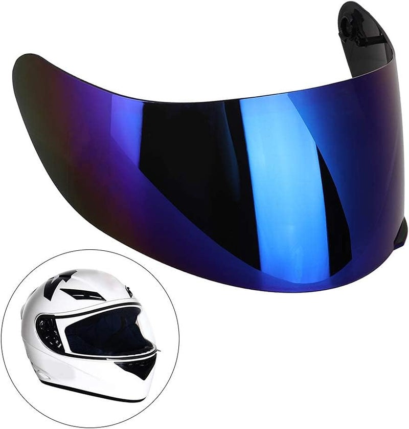 Aramox Helmet Lens Visor, Full Face Motorcycle Helmet Visor Lens Motorcycle Helmet Lens Replacement Fit for AGV K3SV K5(Blue) - Image 2