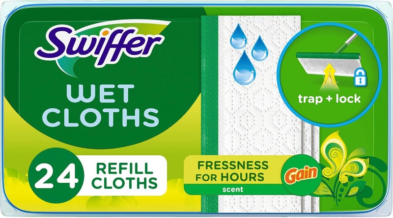 Swiffer Sweeper Wet Mopping Cloths Refills, Gain Original Scent, 24 count - Image 1