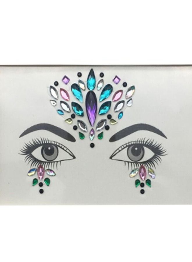 Khaisha Mermaid Crystal Glitter Face Tattoo Sticker - Image 2
