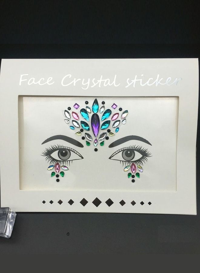 Khaisha Mermaid Crystal Glitter Face Tattoo Sticker - Image 1