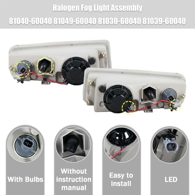 JESYMBX For Lexus Lx470 19982007 Fog Light Front Bumper Driving Lamp Headlight White Left Right - Image 5