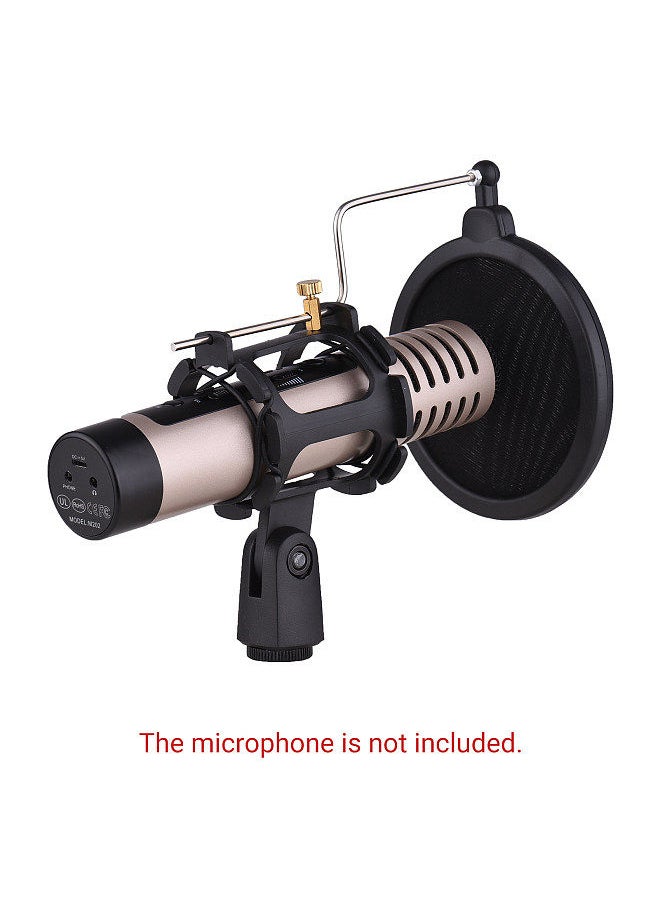 Generic - Plastic Microphone Shock Mount Anti-vibration Mic Holder Stand with Pop Filter Universal Screw Adapter for Diameter 2cm-4cm Thin Condenser Microphone - Image 1